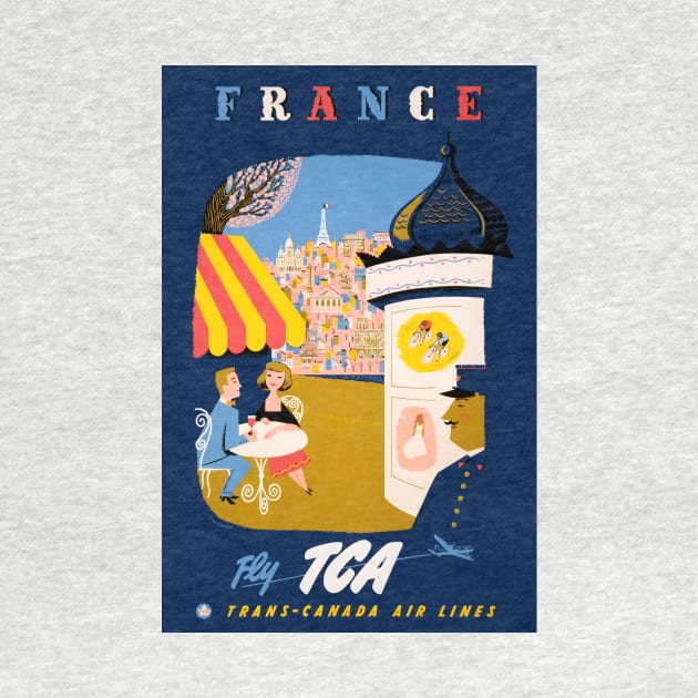 Vintage Travel Poster France Fly TCA by vintagetreasure